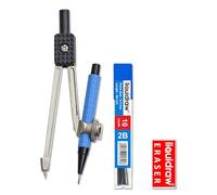 Liquidraw Metal Compass & 0.5mm 2B Pencil Set | Ideal for Maths & Geometry | School Student Essential | Professional Quality, Great for Technical Drawing | Smooth & Accurate Radius Adjustment