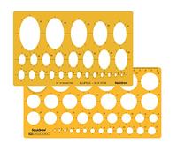 Liquidraw Multi Shape Template Stencil - Circle, Oval & Ellipse Combination | Contains Multiple Shape Sizes | Template for Drawing, Technical Drafting Engineering, Architecture & Jewellery Design