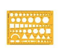 Liquidraw Multi Shape Template Stencil - Multi Shapes | Circle, Oval, Triangle, Square, Hexagon & Ellipse | Drawing, Geometry Technical, Drafting Engineering, Architecture & Jewellery Design Template