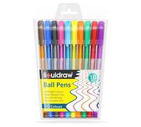 Liquidraw Multicolour Ballpoint Pens - 10 Set | Retractable Click Ball Pens | Medium 1.0 mm Ball Point |Comfortable Grip Supports Smooth Writing | Ideal for Adults & Kids For Home, School & Office Use