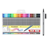 Liquidraw Multicolour Fineliner Pens - 36 Set | Fine Point 0.4 mm Tip | Storage Wallet | Coloured Pens For Artists, Handwriting, Drawing, Calligraphy, Sketching | Ergonomic Design | Fade Resistant Ink