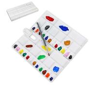 Liquidraw Plastic Paint Palette - 41 Well | Large Folding Mixing & Painting Palette | Thumb Hole for Holding | Suitable for Acrylic, Oil & Watercolour | For Professional Artists, Students & Kids