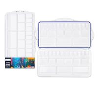 Liquidraw Plastic Paint Palette - 42 Well | Air Tight Seal | Large Folding Mixing & Painting Palette | Suitable for Acrylic, Oil, Watercolour & Gouache | For Professional Artists, Students & Kids