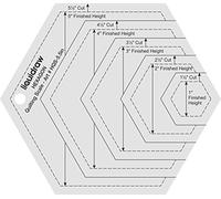 Liquidraw Quilting Template Ruler for Patchwork - Hexagon | Single Clear Acrylic Quilt Template Stencil | Cuts Hexagons from 1" to 5" | Easy-Read Sewing, Cutting, Piecing, Measuring & Craft Guide