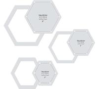 Liquidraw Quilting Templates & Rulers - 3 Set, 3", 4" & 5" | Hexagon Shape | for Patchwork, Sewing, Art & Craft, Cutting & Design | Transparent Acrylic | Easy to Read | for Beginners or Professionals