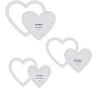 Liquidraw Quilting Templates & Rulers for Patchwork - Heart (Set of 3) | Clear Acrylic Sewing Template Stencils | 3", 4" & 5" Sizes | Easy-Read Quilt Cutting, Piecing, Measuring & Fabric Guide
