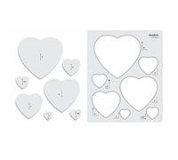 Liquidraw Quilting Templates & Rulers for Patchwork - Hearts | Clear Acrylic Quilt Template Stencils | Inner & Outer Heart Guides | Easy-Read Sewing, Cutting, Piecing, Measuring & Craft Tool