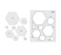 Liquidraw Quilting Templates & Rulers for Patchwork - Hexagon | Clear Acrylic Quilt Template Stencils | Inner & Outer Circle Guides | Easy-Read Sewing, Cutting, Piecing, Measuring & Craft Tool