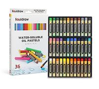 Liquidraw Soft Oil Pastels - 36 Pack | Professional Quality Watercolour | Water Soluble & Ideal for Drawing Colouring & Blending | Perfect for Artists, Students & Kids | Easy to Store in Segmented Box