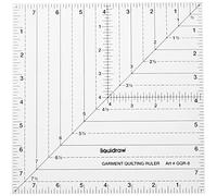 Liquidraw Square Quilting Ruler, Clear Acrylic Template, 8", GQR-8IN
