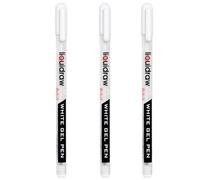 Liquidraw White Gel Pens - Set of 3 | 0.8mm Fine Point Gel Pen For Artists | Ideal for Highlighting, Colouring, Drawing, Writing & Sketching | Ideal For Writing On Black Paper | Must-Have Art Supplies