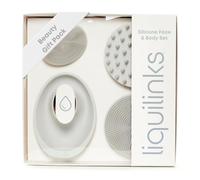 LiquiLinks Beauty Gift Set for Face & Body - Spa Kit with Silicone Wristbands, Body Scrubber, Face Buffer & Scalp Exfoliator - Essential Skincare for Teen Girls & Women (Dove Grey)