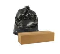 Liquipak Bin Bags Black - Medium Duty Refuse Sacks, 200 Recycled 100L Rubbish Bags, 18"x29"x38" (737mm x 965mm), 72 Gauge, 18 Micron, CHSA Tested, Tear-Resistant & Recyclable, Fits 80-100L Bins