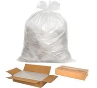 Liquipak Clear Heavy Duty Compactor Refuse Sacks - 130L, Holds 15kg, 30 Micron (120 Gauge) Extra Large Bin Liners, Pack of 100, CHSA Tested, Fully Recycled - Garden, Household & Commercial Use