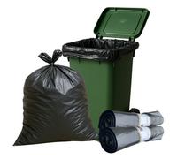 Heavy Duty Wheelie Bin Liners 240L, 20 Strong Refuse Sacks on a Roll, Durable & Leak-Resistant Bin Bags, 100% Recycled Plastic, Fits 120L - 240L Wheelie Bins for Home, Garden & Commercial Use (40)