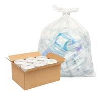 Liquipak Heavy Duty Clear Refuse Sacks 100L - Large Rubbish Bags & Bin Liners, 100 Gauge Strong, 100% Recycled LDPE Clear Recycling Bags - 240 Bags (6 Rolls / 1 Box)
