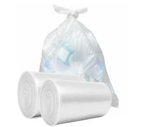 Liquipak Heavy Duty Clear Refuse Sacks - 100L Rubbish Bags, Large Bin Liners, Eco-Friendly 100% Recycled LDPE, Strong 100 Gauge Clear Recycling Bags - 80 Bags (2 Rolls)