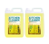 Liquipak Kitchen Cleaner 2x5L - Powerful Degreaser with Zesty Lemon. Multi-surface cleaner for kitchens, commercial & home use. Removes grease, grime & dirt easily.