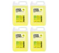 Liquipak Lemon Cleaner 4x5L - concentrated strong multi-surface cleaning solution with fresh lemon scent. Ideal bulk pack for floors, tiles, sinks & toilets.