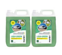 Liquipak Liqui-Green 2x5L, Caravan Toilet Chemical, NEW IMPROVED FORMULA - Top & Bottom 2-in-1 Cleaner & Rinse Fluid, Concentrated, Formaldehyde-Free for Caravans, Motorhomes, Boats