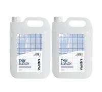 "Liquipak Thin Bleach 2x5L - Household bleach multipack for cleaning toilets, sinks, drains & floors. Effective for bleaching & deodorising surfaces.