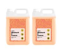 Liquipak Vegan Washing Up Liquid 2x5L Refill - Rhubarb & Lemon | 100% Vegan & Cruelty-Free, Concentrated, Removes Tough Stains, Oil Marks and Baked-On Grease, UK-Made Product