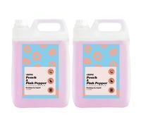 Liquipak Vegan Washing Up Liquid Refill - Peach & Pink Pepper | 2x5 Litres | 100% Vegan & Cruelty-Free Dish Soap, Removes Tough Stains, Fresh Fruity Fragrance