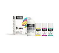 Liquitex 3699436 Soft Body Technic Set - Creamy, Highly Pigmented Acrylic Paints with High Colour Brilliance, Dry Semi-Matte, Set of 3 Acrylic Paints and 1 Casting Medium