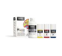 Liquitex 3699437 Soft Body Technik Set - Creamy, Highly Pigmented Acrylic Paints with High Colour Brilliance, Dry Semi-Matte, Set of 3 Acrylic Paints and 1 Glossy Casting Medium