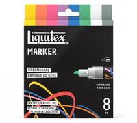 Liquitex 3699485 Multi-surface markers with durable tips and quick-drying aqueous base - vibrant colours on canvas, wood, glass, textiles and much more - Dream Landscapes Set, 8 x 2 mm