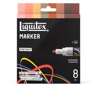 Liquitex 3699486 Multi-surface markers with durable tips and quick drying aqueous base - vibrant colours on canvas, wood, glass, textiles and much more - Portrait set, 8 x 2 mm
