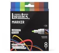 Liquitex 3699488 Multi-surface markers with durable tips and quick-drying water-based formula - vibrant colours on canvas, wood, glass, textiles and much more - Landscape Set, 8 x 2 mm