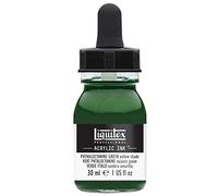 Liquitex 4260319 Liquid Professional Acrylic Paints - Ink, Highly Pigmented Airbrush Paint, Phthalocyanine Green, Yellow, Tone, 30 ml bottle