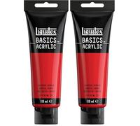 Liquitex 8870043 Basics Acrylic Paint, Naphthol Crimson, 118 ml Tube (Pack of 2)