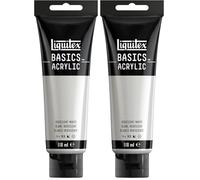 Liquitex 8870075 Basics Acrylic Paint, Iridescent White, 118 ml Tube (Pack of 2)