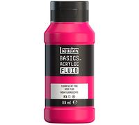 Liquitex 8870425 Basics Fluid Acrylic Paint with Flowing Consistency, Quick Drying, Lightfast, Waterproof, Water-based, 118 ml Bottle - Pink Fluo
