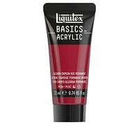 Liquitex 8870440 Basics Acrylic Paint - Alizarin Crimson P. Colour - 22 ml Tube, Non-fading, Medium Viscosity, Silk Gloss, Mono-pigmented, Archival Quality