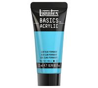 Liquitex 8870464 Basics Acrylic Paint - Light Blue Permanent - 22 ml Tube - Non-fading, Medium Viscosity, Silk Gloss, Mono-pigmented, Archival Quality