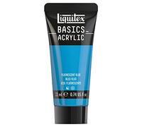 Liquitex 8870498 Basics Acrylic Paint - Blue Fluo - 22 ml Tube, Lightfast, Medium Viscosity, Silk Gloss, Mono-pigmented, Archival Quality