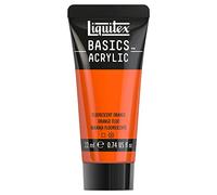Liquitex 8870500 Basics Acrylic Paint - Orange Fluo - 22 ml Tube, Lightfast, Medium Viscosity, Silk Gloss, Mono-pigmented, Archival Quality