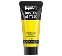 Liquitex 8870503 Basics Acrylic Paint - Yellow Fluo - 22 ml Tube, Lightfast, Medium Viscosity, Silk Gloss, Mono-pigmented, Archival Quality