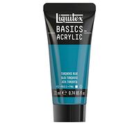 Liquitex 8870504 Basics Acrylic Paint - Turquoise Blue - 22 ml Tube, Non-fading, Medium Viscosity, Silk Gloss, Mono-pigmented, Archival Quality