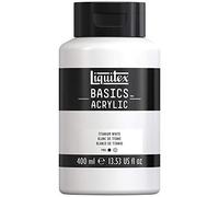 Liquitex Basics 4640432 Acrylic Paint, Mono-pigmented Artist Pigments, Non-fading, Medium Viscosity, Archival Quality, Silky Gloss Finish, 400 ml Pot, Titanium White
