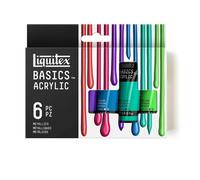 Liquitex Basics Acrylic Metallic Artists Paint 6 x 22ml Set
