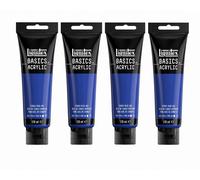 Liquitex Basics Acrylic Paint 4x118ml Art Supplies Cobalt Blue Hue - New