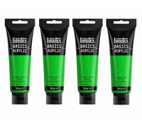 Liquitex Basics Acrylic Paint 4x118ml Art Supplies Fluorescent Green - New