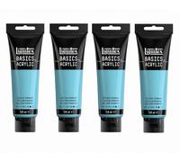 Liquitex Basics Acrylic Paint 4x118ml Art Supplies Light Blue Permanent - New