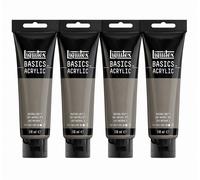 Liquitex Basics Acrylic Paint 4x118ml Art Supplies Neutral Grey 5 Colour - New