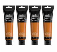 Liquitex Basics Acrylic Paint 4x118ml Art Supplies Raw Sienna Colour - New