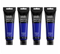 Liquitex Basics Acrylic Paint 4x118ml Art Supplies Ultramarine Blue - New
